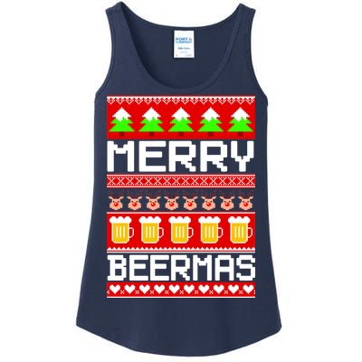 Beer Ugly Christmas Sweater Merry Beermas Ladies Essential Tank