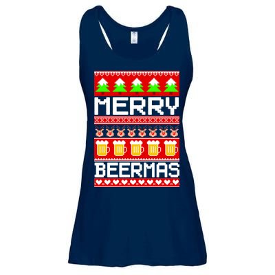 Beer Ugly Christmas Sweater Merry Beermas Ladies Essential Flowy Tank