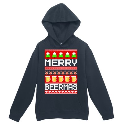 Beer Ugly Christmas Sweater Merry Beermas Urban Pullover Hoodie