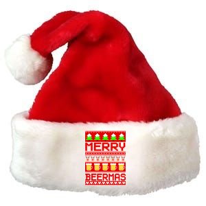 Beer Ugly Christmas Sweater Merry Beermas Premium Christmas Santa Hat