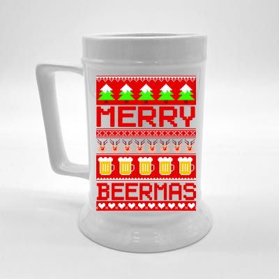 Beer Ugly Christmas Sweater Merry Beermas Beer Stein