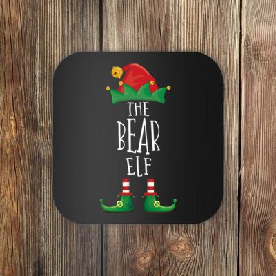 Bear Elf Funny Family Matching Group Christmas Party Elf Coaster