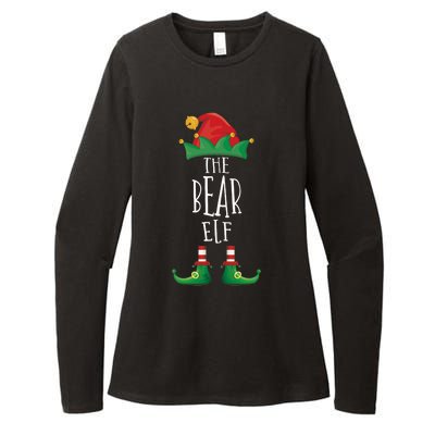 Bear Elf Funny Family Matching Group Christmas Party Elf Womens CVC Long Sleeve Shirt