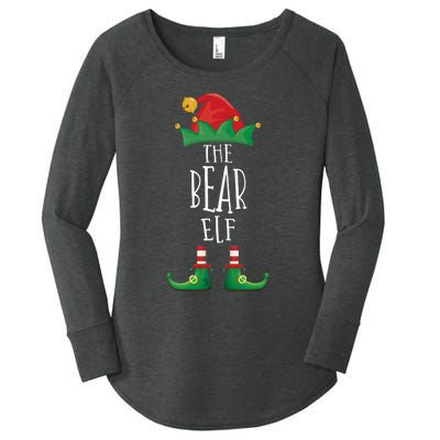 Bear Elf Funny Family Matching Group Christmas Party Elf Women's Perfect Tri Tunic Long Sleeve Shirt