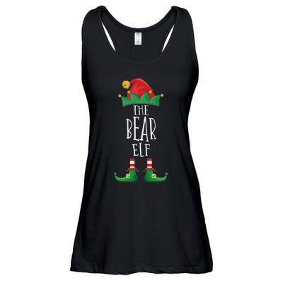 Bear Elf Funny Family Matching Group Christmas Party Elf Ladies Essential Flowy Tank