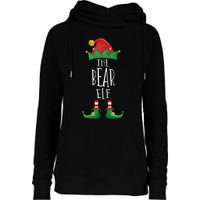 Bear Elf Funny Family Matching Group Christmas Party Elf Womens Funnel Neck Pullover Hood