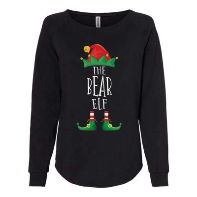 Bear Elf Funny Family Matching Group Christmas Party Elf Womens California Wash Sweatshirt