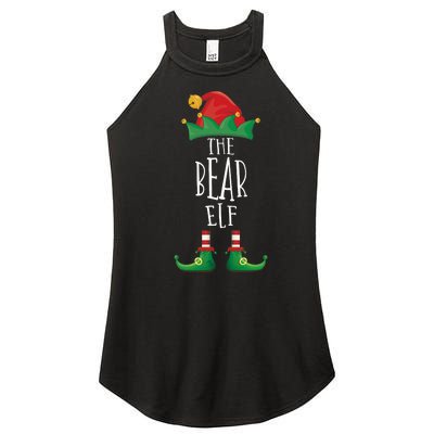 Bear Elf Funny Family Matching Group Christmas Party Elf Women's Perfect Tri Rocker Tank