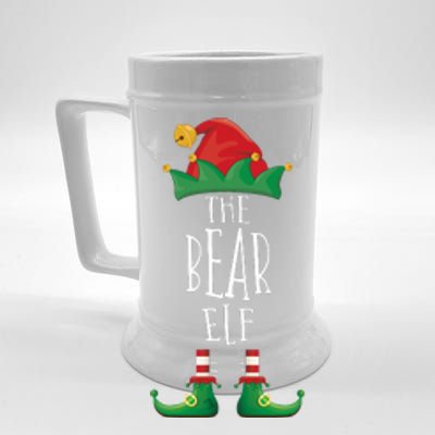 Bear Elf Funny Family Matching Group Christmas Party Elf Beer Stein