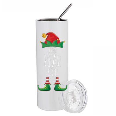 Bear Elf Funny Family Matching Group Christmas Party Elf Stainless Steel Tumbler