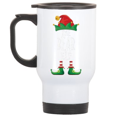 Bear Elf Funny Family Matching Group Christmas Party Elf Stainless Steel Travel Mug