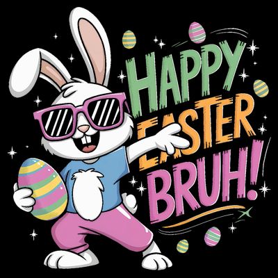 Bruh Easter For Women Rabbit Eggs  T-Shirt