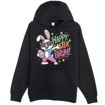 Bruh Easter For Women Rabbit Eggs  Premium Pullover Hoodie