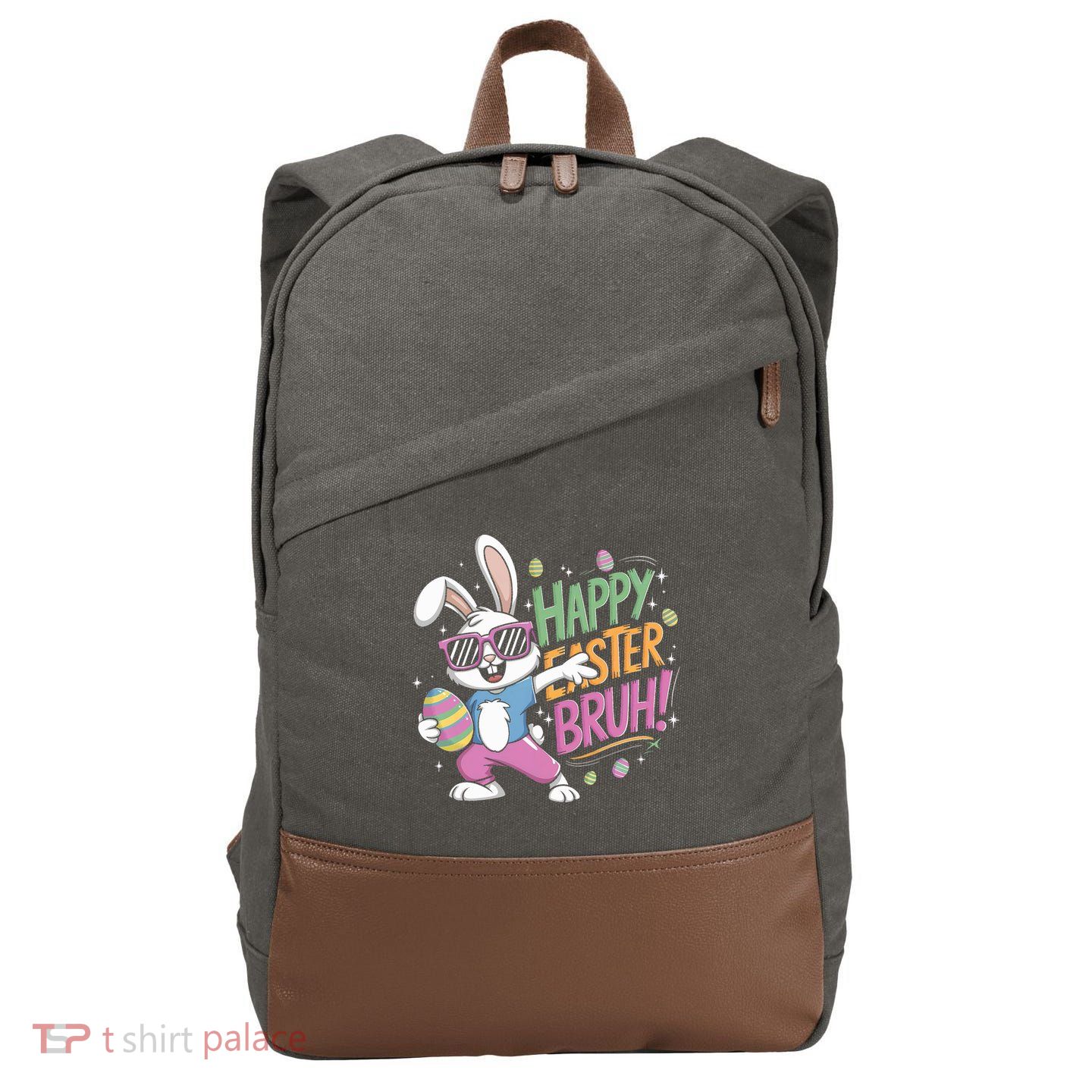 Bruh Easter For Women Rabbit Eggs  Cotton Canvas Backpack