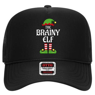 Brainy Elf Family Matching Group Christmas Smart High Crown Mesh Back Trucker Hat