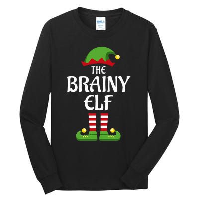 Brainy Elf Family Matching Group Christmas Smart Tall Long Sleeve T-Shirt