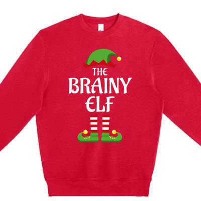 Brainy Elf Family Matching Group Christmas Smart Premium Crewneck Sweatshirt