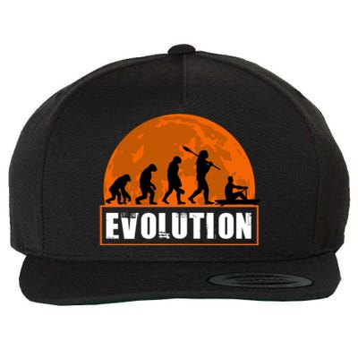 Boating Evolution Funny Hu Evolution For Boating Gift Wool Snapback Cap