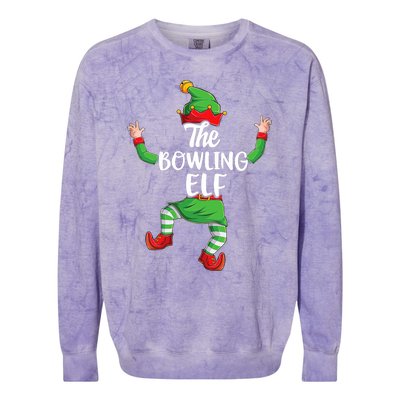 Bowling Elf Family Matching Christmas Pajamas Pjs Xmas Colorblast Crewneck Sweatshirt