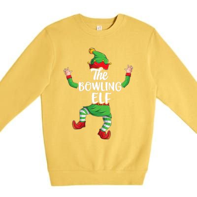 Bowling Elf Family Matching Christmas Pajamas Pjs Xmas Premium Crewneck Sweatshirt