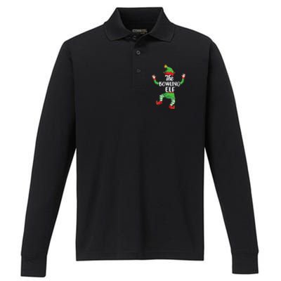 Bowling Elf Family Matching Christmas Pajamas Pjs Xmas Performance Long Sleeve Polo