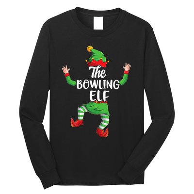 Bowling Elf Family Matching Christmas Pajamas Pjs Xmas Long Sleeve Shirt