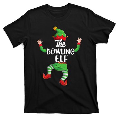 Bowling Elf Family Matching Christmas Pajamas Pjs Xmas T-Shirt