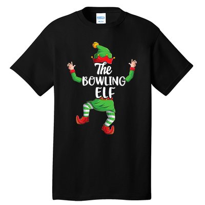 Bowling Elf Family Matching Christmas Pajamas Pjs Xmas Tall T-Shirt