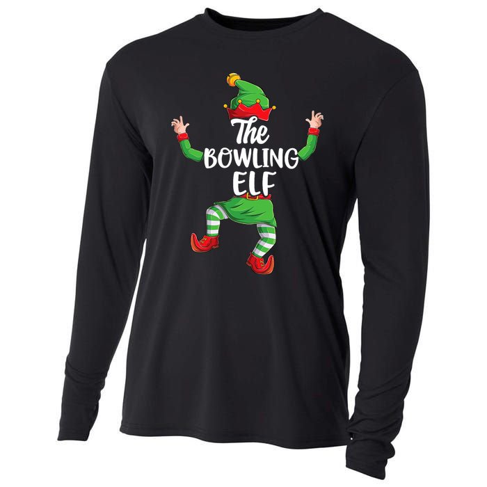 Bowling Elf Family Matching Christmas Pajamas Pjs Xmas Cooling Performance Long Sleeve Crew