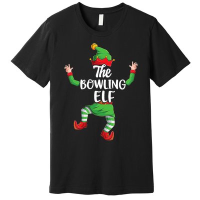 Bowling Elf Family Matching Christmas Pajamas Pjs Xmas Premium T-Shirt