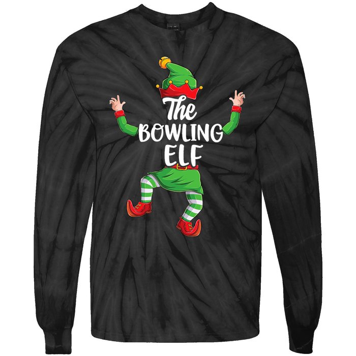 Bowling Elf Family Matching Christmas Pajamas Pjs Xmas Tie-Dye Long Sleeve Shirt