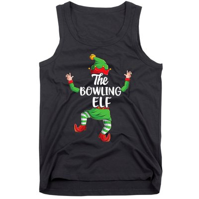 Bowling Elf Family Matching Christmas Pajamas Pjs Xmas Tank Top