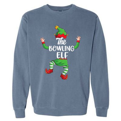 Bowling Elf Family Matching Christmas Pajamas Pjs Xmas Garment-Dyed Sweatshirt