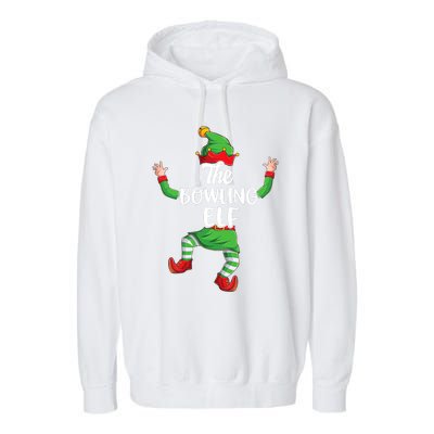 Bowling Elf Family Matching Christmas Pajamas Pjs Xmas Garment-Dyed Fleece Hoodie