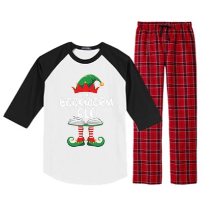 Bookworm Elf Family Matching Group Christmas Reading Raglan Sleeve Pajama Set