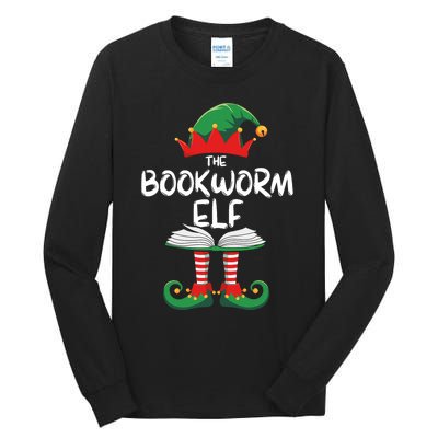 Bookworm Elf Family Matching Group Christmas Reading Tall Long Sleeve T-Shirt