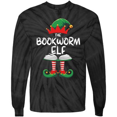 Bookworm Elf Family Matching Group Christmas Reading Tie-Dye Long Sleeve Shirt