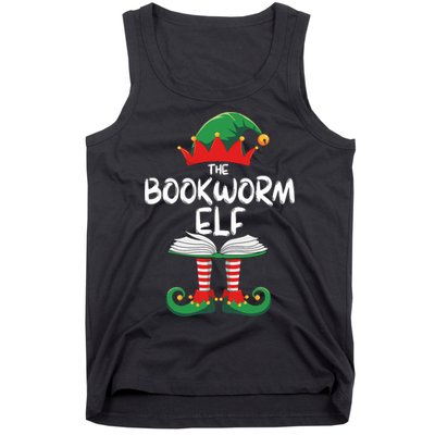 Bookworm Elf Family Matching Group Christmas Reading Tank Top