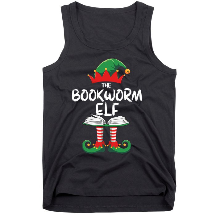 Bookworm Elf Family Matching Group Christmas Reading Tank Top