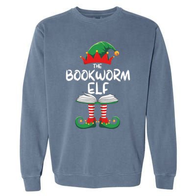 Bookworm Elf Family Matching Group Christmas Reading Garment-Dyed Sweatshirt