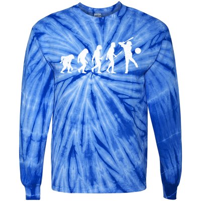 Baseball Evolution Funny Sport Humor Gift Tie-Dye Long Sleeve Shirt