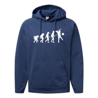 Baseball Evolution Funny Sport Humor Gift Performance Fleece Hoodie