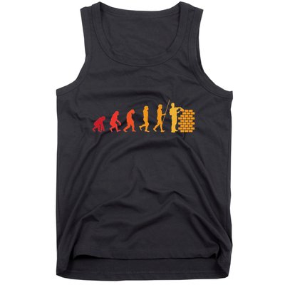 Bricklayer Evolution Funny Wall Builder Gift Tank Top