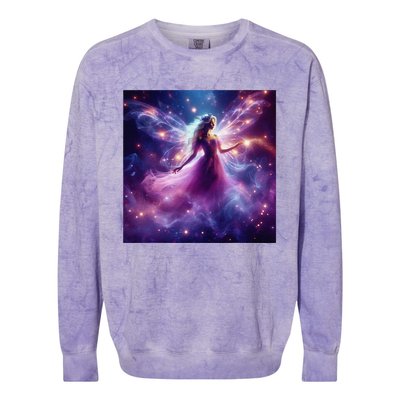 Beautiful Enchanted Fairy Sparkling With Magical Purple Mist Colorblast Crewneck Sweatshirt