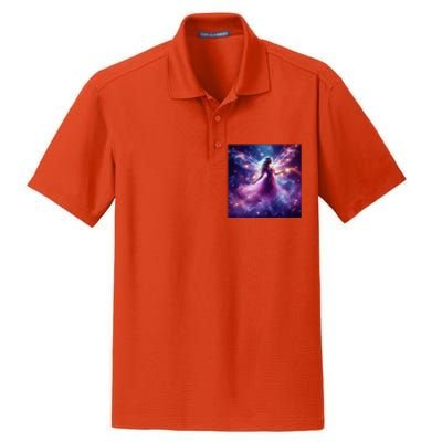 Beautiful Enchanted Fairy Sparkling With Magical Purple Mist Dry Zone Grid Polo