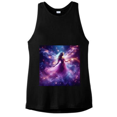 Beautiful Enchanted Fairy Sparkling With Magical Purple Mist Ladies PosiCharge Tri-Blend Wicking Tank
