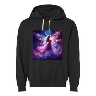 Beautiful Enchanted Fairy Sparkling With Magical Purple Mist Garment-Dyed Fleece Hoodie