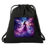 Beautiful Enchanted Fairy Sparkling With Magical Purple Mist Drawstring Bag