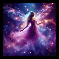 Beautiful Enchanted Fairy Sparkling With Magical Purple Mist Drawstring Bag
