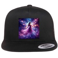 Beautiful Enchanted Fairy Sparkling With Magical Purple Mist Flat Bill Trucker Hat